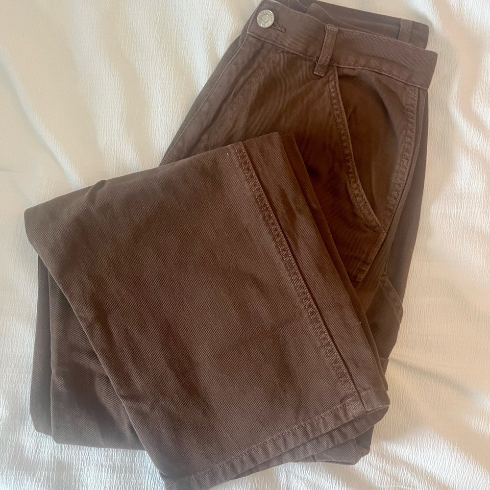high rise brown cargos